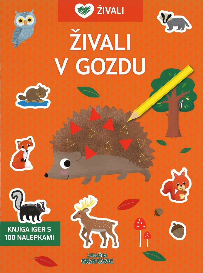 Živali v gozdu (Knjiga iger s 100 nalepkami)